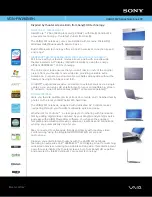 Preview for 1 page of Sony VAIO VGN-FW190NEH Specifications