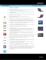 Sony VAIO VGN-FW460J/T Specifications preview