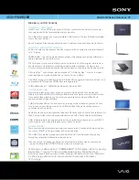 Sony VAIO VGN-FW490JEB Specifications preview