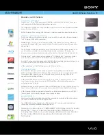 Preview for 1 page of Sony VAIO VGN-FW490JFT Specifications