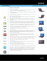 Предварительный просмотр 1 страницы Sony VAIO VGN-FW495J/T Specifications