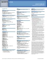 Preview for 2 page of Sony VAIO VGN-FZ180U/B Specifications