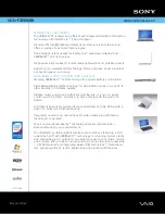 Sony VAIO VGN-FZ390EBB Specification Sheet preview