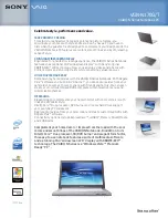 Sony VAIO VGN-N170G Specification Sheet preview