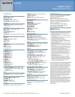 Preview for 2 page of Sony VAIO VGN-N170G Specification Sheet