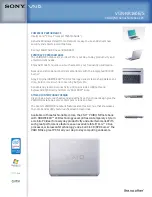 Sony VAIO VGN-NR160E/S Specifications preview