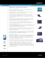 Preview for 1 page of Sony VAIO VGN-NR498E/L Specifications