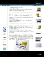 Preview for 1 page of Sony VAIO VGN-NS140E Specifications