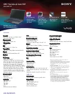 Preview for 1 page of Sony VAIO VGN-NW270T (Spanish) Especificaciones