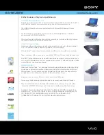 Sony VAIO VGN-NW280F Specifications preview