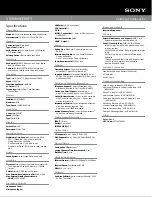 Preview for 2 page of Sony VAIO VGN-NW330F Specifications