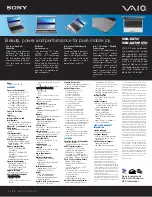 Preview for 1 page of Sony VAIO VGN-S270 Specification Sheet