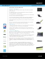 Sony VAIO VGN-SR210J Specifications preview