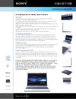 Sony VAIO VGN-SZ110/B Specifications preview