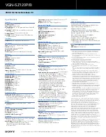 Preview for 2 page of Sony VAIO VGN-SZ120P/B Specifications