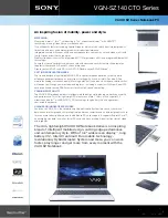 Sony VAIO VGN-SZ140PA Specifications preview