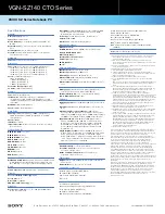 Preview for 2 page of Sony VAIO VGN-SZ140PA Specifications