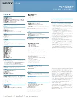 Preview for 2 page of Sony VAIO VGN-SZ220P Specifications