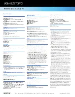 Preview for 2 page of Sony VAIO VGN-SZ270P/C Specifications