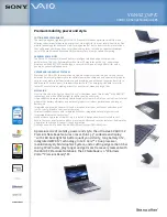 Предварительный просмотр 1 страницы Sony VAIO VGN-SZ370P/C Specification Sheet