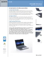 Предварительный просмотр 1 страницы Sony VAIO VGN-SZ480 Specifications