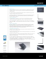 Preview for 1 page of Sony VAIO VGN-SZ645P2 Specification Sheet