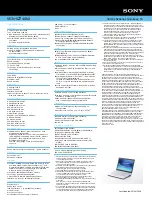 Preview for 1 page of Sony VAIO VGN-SZ740N1 Specifications