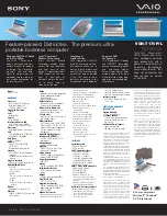 Preview for 1 page of Sony VAIO VGN-T170P Specifications