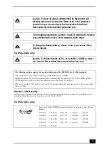 Preview for 5 page of Sony Vaio VGN-TT100 Series Safety Information Manual