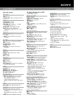 Preview for 2 page of Sony VAIO VGN-TT230N Specifications