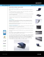 Sony VAIO VGN-TZ195N Specification Sheet preview