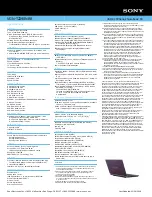 Preview for 1 page of Sony VAIO VGN-TZ290NBR Specifications