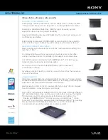 Sony VAIO VGN-TZ295N Specifications preview