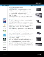 Preview for 1 page of Sony VAIO VGN-TZ340NEB Specifications