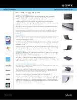 Preview for 1 page of Sony VAIO VGN-TZ390UDX Specifications