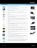 Sony VAIO VGN-Z591U/B Specifications preview