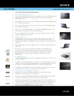 Sony VAIO VGN-Z790DKX Specifications preview