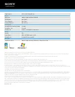 Preview for 3 page of Sony VAIO VPCCA22FX/L Specification Sheet