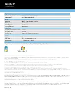 Preview for 3 page of Sony VAIO VPCCA25FX/B Specification Sheet