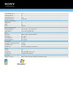 Preview for 3 page of Sony VAIO VPCCA2SFX/D Specification Sheet