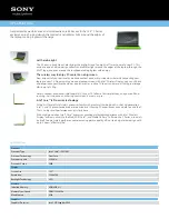 Preview for 1 page of Sony VAIO VPCCB22FX/G Specification Sheet