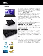 Preview for 1 page of Sony VAIO VPCCB4SFX Specifications