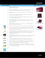 Предварительный просмотр 1 страницы Sony VAIO VPCCW13FX Specifications