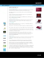 Preview for 1 page of Sony VAIO VPCCW15FX Specifications