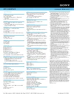 Preview for 2 page of Sony VAIO VPCCW15FX Specifications