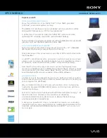 Preview for 1 page of Sony VAIO VPCCW1IGX Specifications