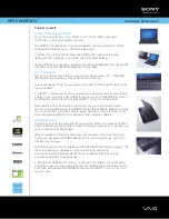 Preview for 1 page of Sony VAIO VPCCW1XGX Specifications