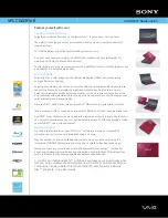 Sony VAIO VPCCW23FX/R Specifications preview