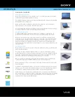 Предварительный просмотр 1 страницы Sony VAIO VPCEB12FX/BI Specifications