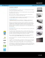 Sony VAIO VPCEB12FX/T Specifications preview